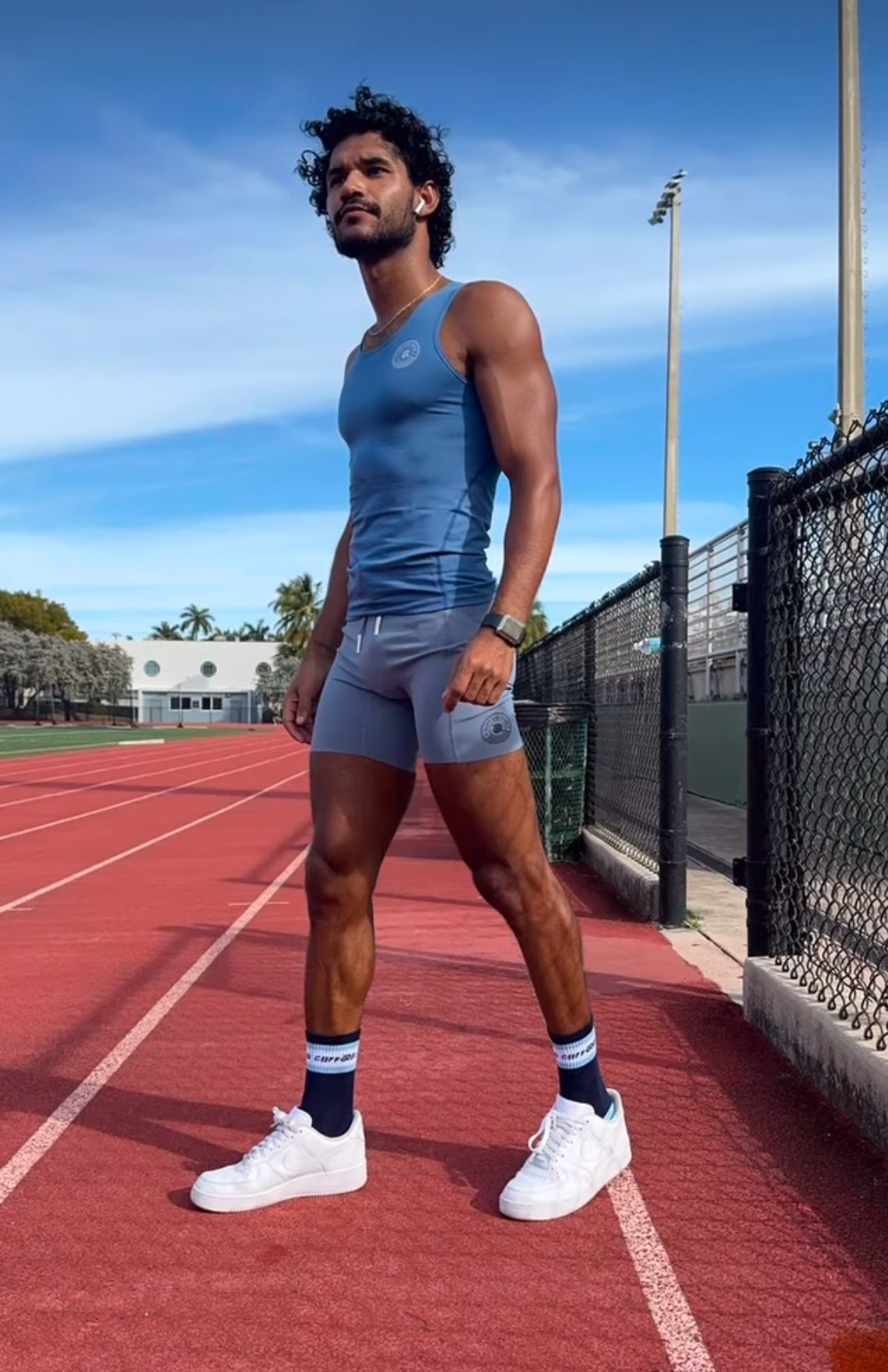 SculptureFit Tank – Azul | Men’s Fitted Compression Tank Top
