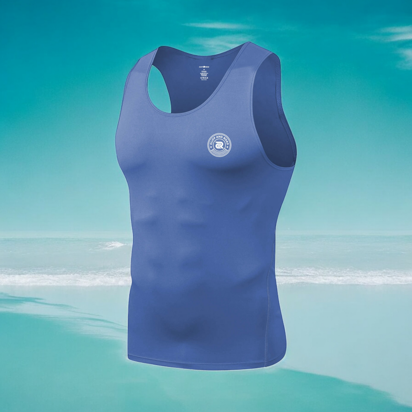 SculptureFit Tank – Azul | Men’s Fitted Compression Tank Top