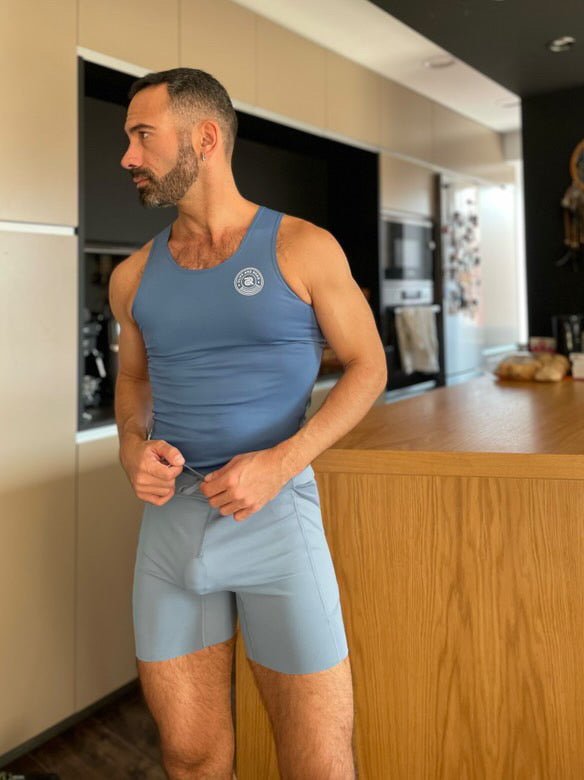 SculptureFit Tank – Azul | Men’s Fitted Compression Tank Top