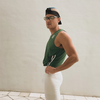 Sierra Tank in Nopal Green – Men’s Relaxed Fit Workout Tank Top