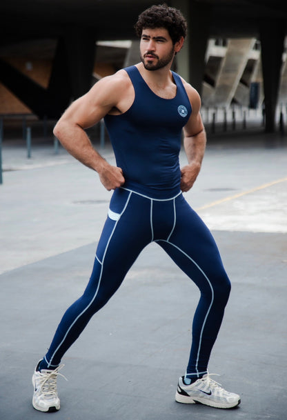 SculptureFit Men’s Compression Tank – Tulum Blue