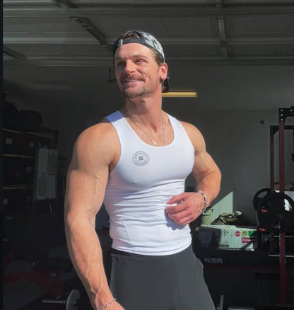 SculptureFit Tank – Polar White | Men’s Fitted Compression Tank Top