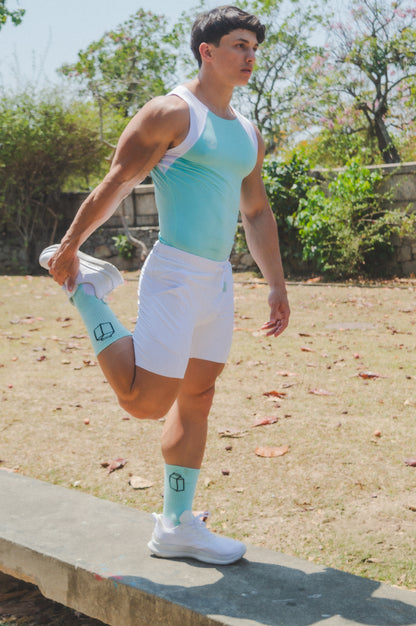 Camp Laurel Tank in Leche – Men’s Fitted Performance Tank