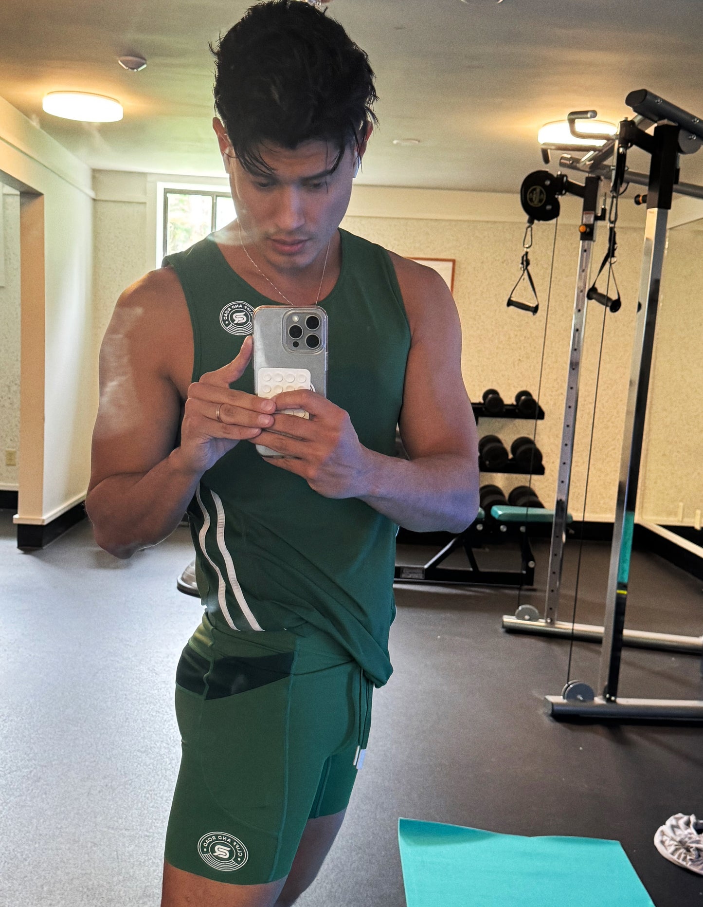 Sierra Tank in Nopal Green – Men’s Relaxed Fit Workout Tank Top