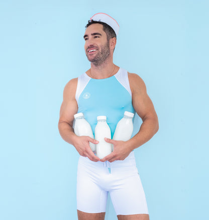 Camp Laurel Tank in Leche – Men’s Fitted Performance Tank