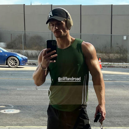 Sierra Tank in Nopal Green – Men’s Relaxed Fit Workout Tank Top
