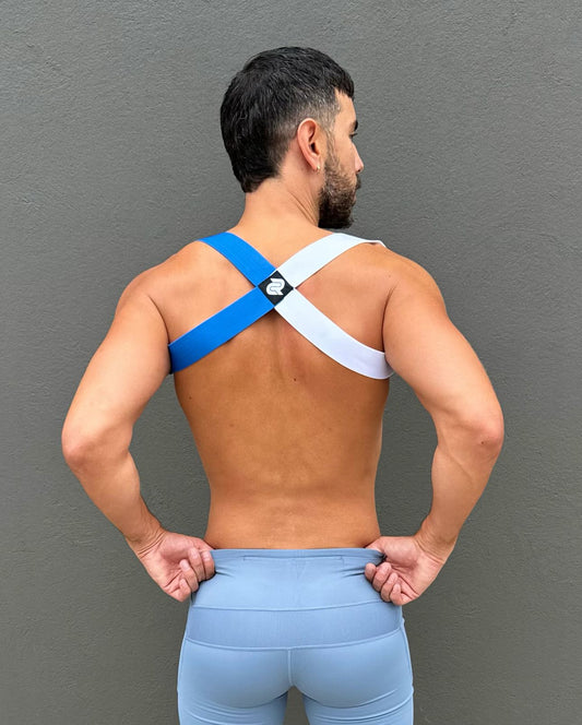 Coyoacán Harness in Blue/ White size S/M