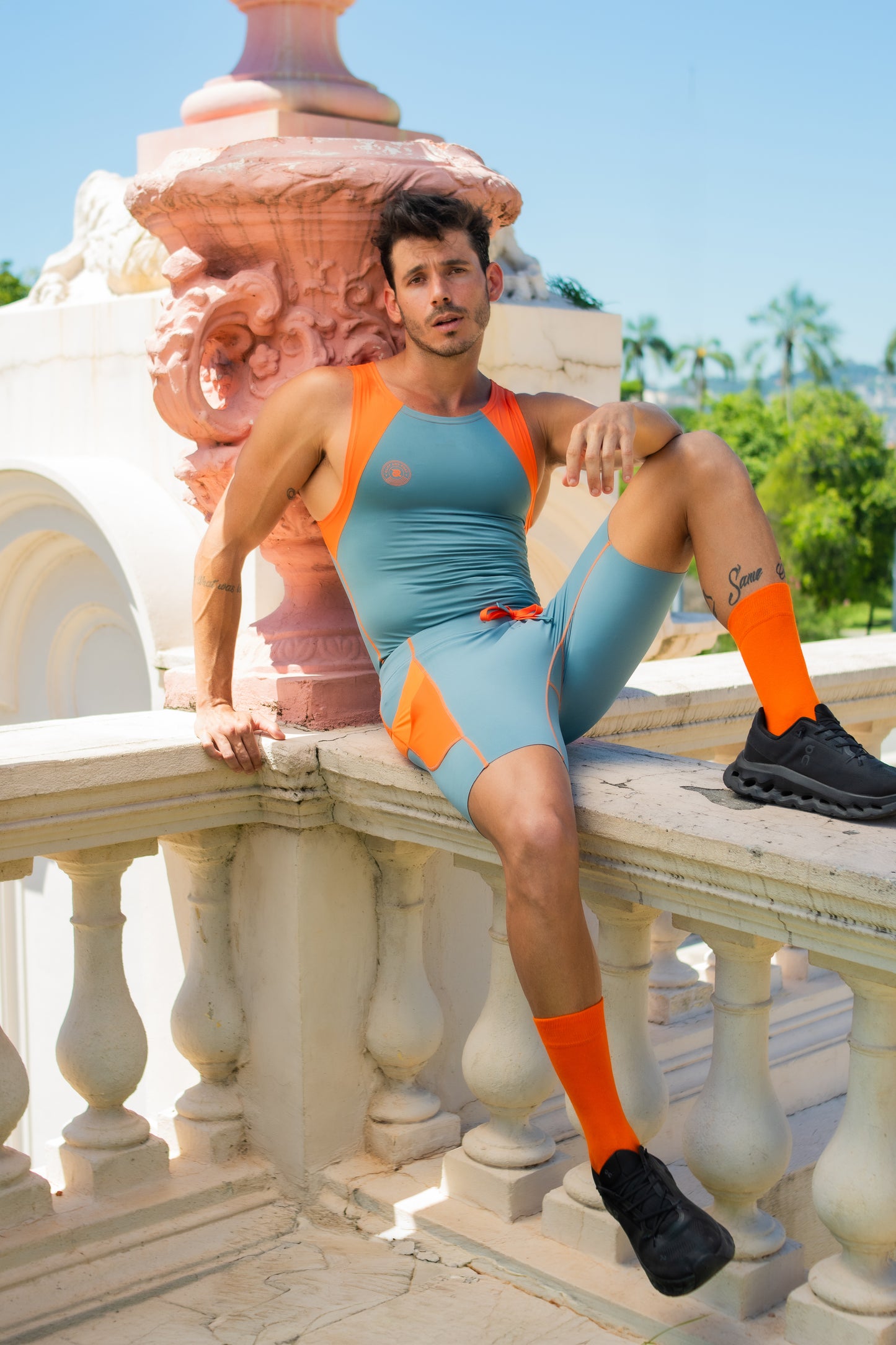 Camp Laurel Tank in Volcán– Men’s Fitted Performance Tank