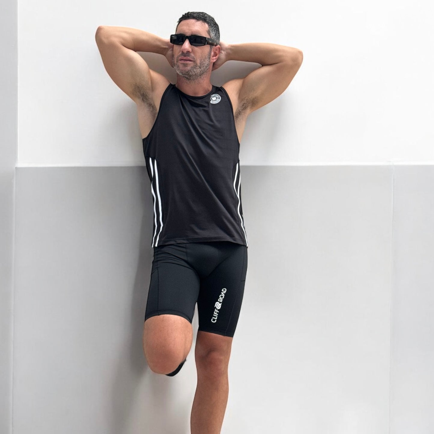 El Sierra Tank in Noche – Men’s Relaxed Fit Black Workout Tank Top