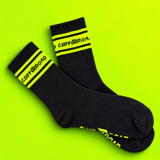 Lucha Crew Socks — Black & Neon Green size 7-11