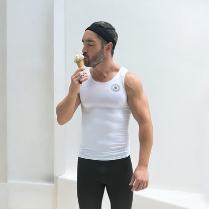 SculptureFit Tank – Polar White | Men’s Fitted Compression Tank Top