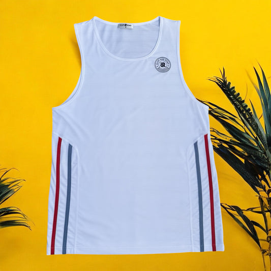 El Sierra Tank – Eagle | Men’s Relaxed Fit White Running Tank Top